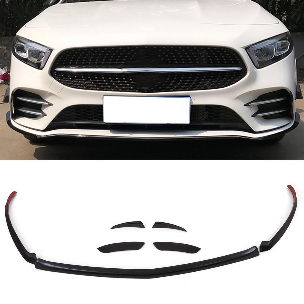 7pcs Car Front Bumper Air Vent Lip Spoiler Cover Trim ABS Replacement for Mercedes A Class W177 AMG Line 2018+