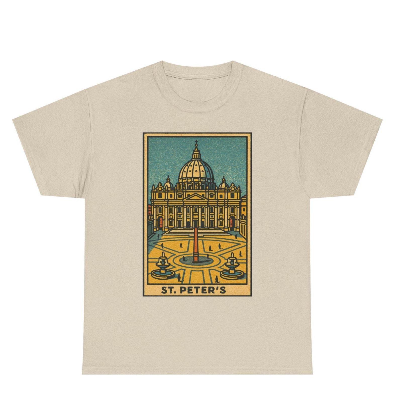 St Peter s Basilica T-Shirt: Retro Vatican City Graphic Tee S