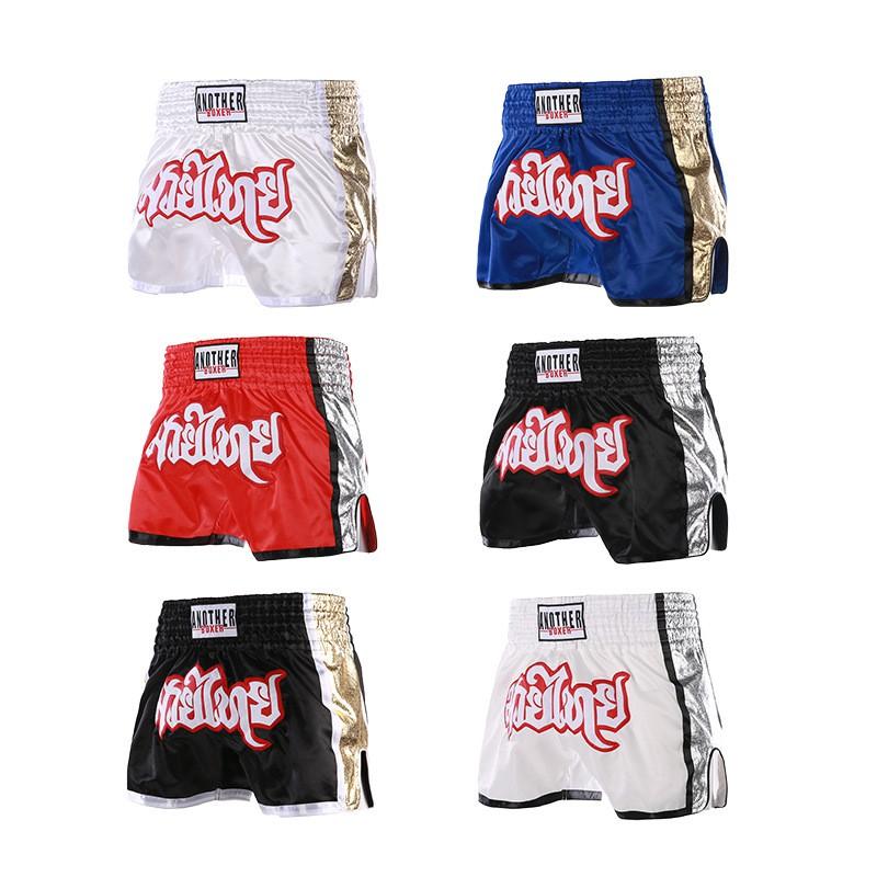 Muay Thai Shorts High Kick Style Boxing Pants Shiny Side Martial Arts Training Uniform