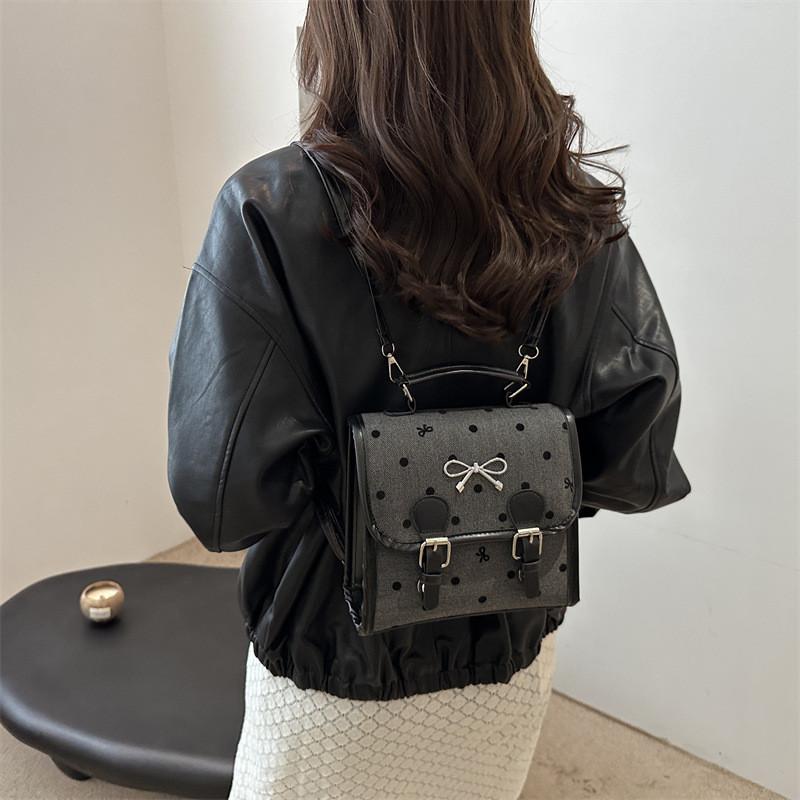 Stylish 2024 Autumn Japanese Retro Casual Backpack For Women With Bowknot Design
