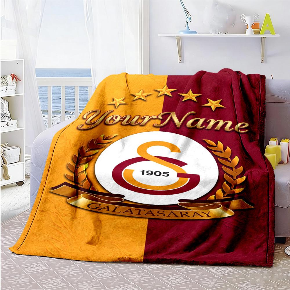 Galatasaray Personalized Name Blanket Gift Personalized Blanket Durable Comfort Throw For Livingroom Couch Office Living Room Four Seasons Universal