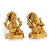 Pure Brass Laxmi Ganesha Set Small Statue, God Lakshmi Ganesh Ji Ki Murti, Gold