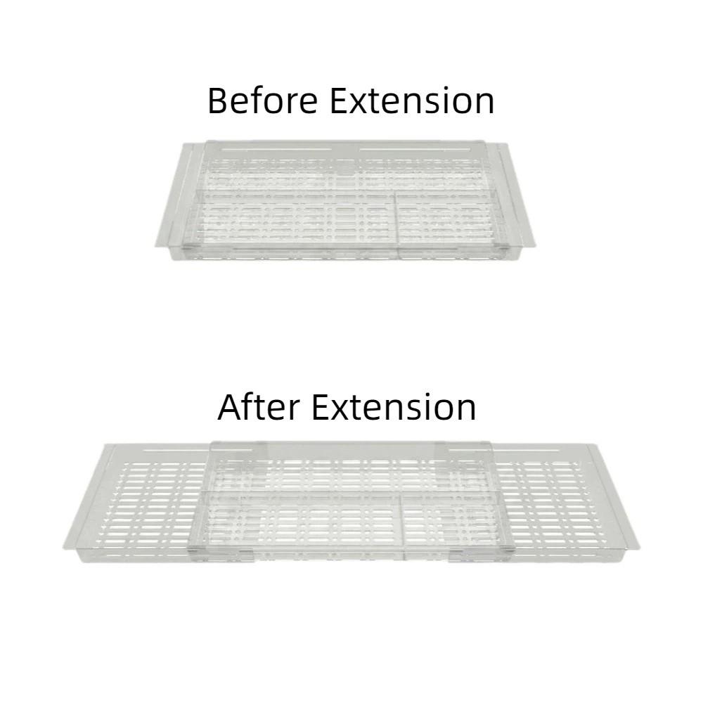 Plastic Expandable Drawer Organizer Space Saving Large Capacity Cutlery Storage Box with Compartment Utensil Tray Forks