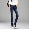 Damen Jeans mit hoher Taille, elastischer Bund, Übergröße, Stretch-Jeans für Damen, lange Bleistifthose