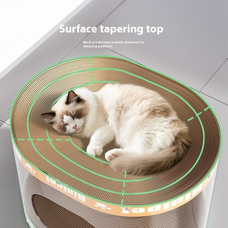 Double Layer Wear-Resistant Cat Scratching Board Transparent Tunnel Integrated Sofa Anti-Cat Scratch Cat Toy No Shedding