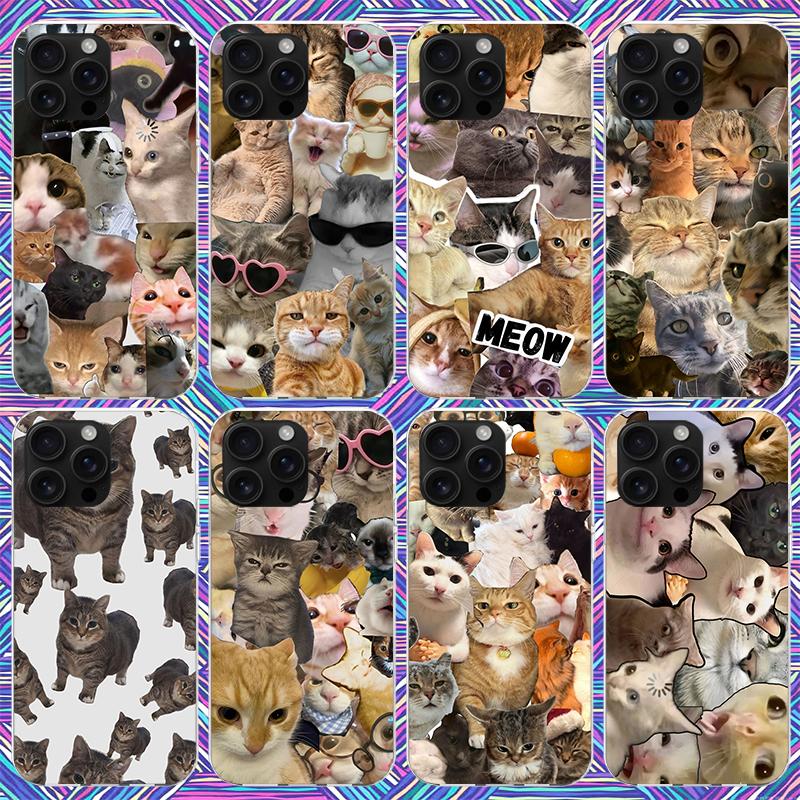 Crying Cat Memes Telefoonhoesje Voor iPhone 17 Air 16 15 Pro Max 14 Plus 13 Mini 12 11 Cover 7 8 SE Siliconen Hoesje Print Fundas 17 Ai