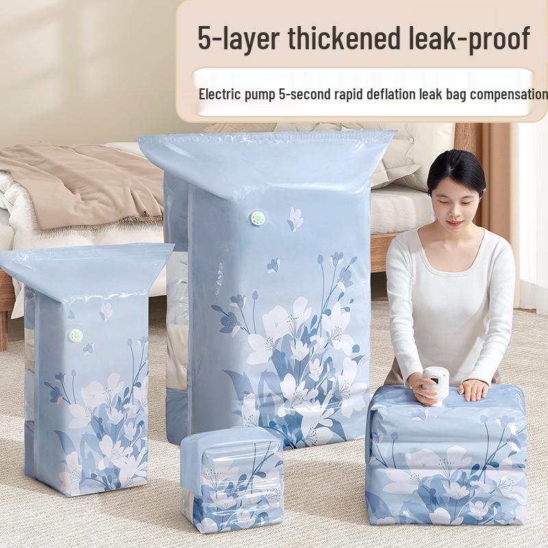 Space-Saving Vacuum Compression Bag for Clothes & Quilts - No Pump Needed 2 Small