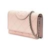 Tory Burch Fleming Flap Magnetic Snap Closure Leather Shoulder Crossbody Wallet Women Wallet Cotton-Candy-Pink 138853-651