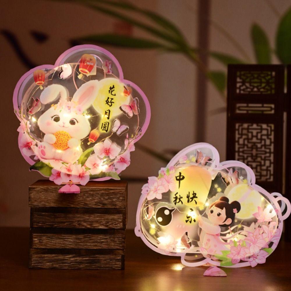 Portable Chinese Rabbit Lantern Traditional LED Lantern Toys Handheld Paper Lantern  New Year
