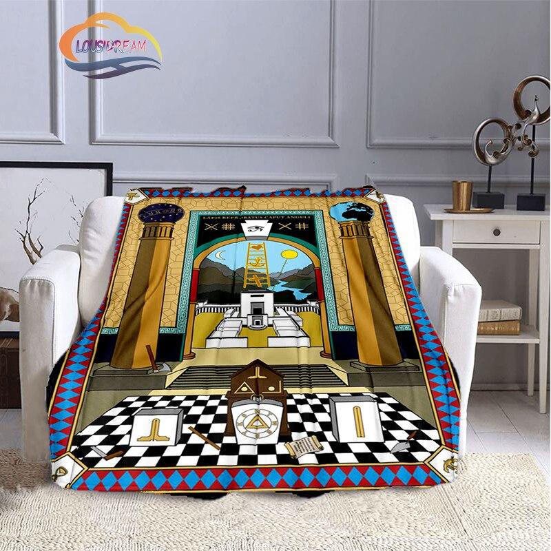 The Freemasons Blanket Freemasonry Series Flannel Cashmere Blanket Masonic Fluffy Blanket All Seeing Eye Printing Pattern Blanke