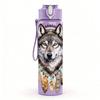 1PC Wolf Head Native Wild Animal Portrait 750ml Color Plastic Sports Water Bottle Leakproof Flip Straw Lid Suitable for Sports Office Home Use