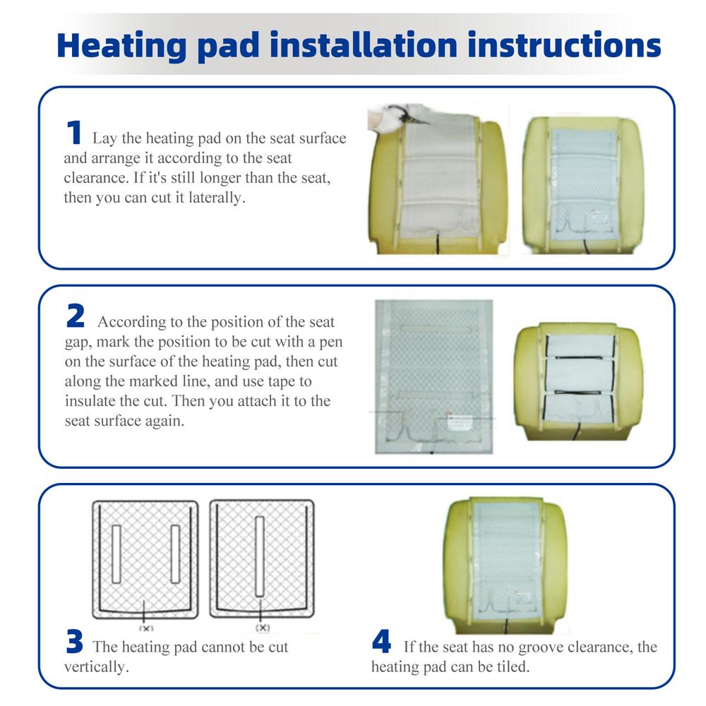 New Build-in Car Seat Heater 12V-13.5V 22-25W Carbon Fiber Heating Pads 6-Level Control Switch with Harness for Auto Accessories