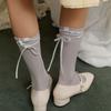 SOCKS APPEAL RIBBON GIRL Lace Up Silver