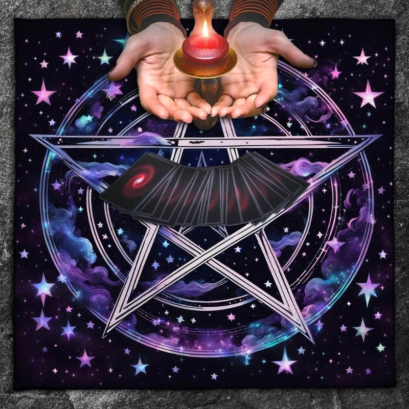 Star Circle Pattern Astrology Tablecloth Tarots Divinations Tablecloth Altars Cloth Divinations Board Game Accessory