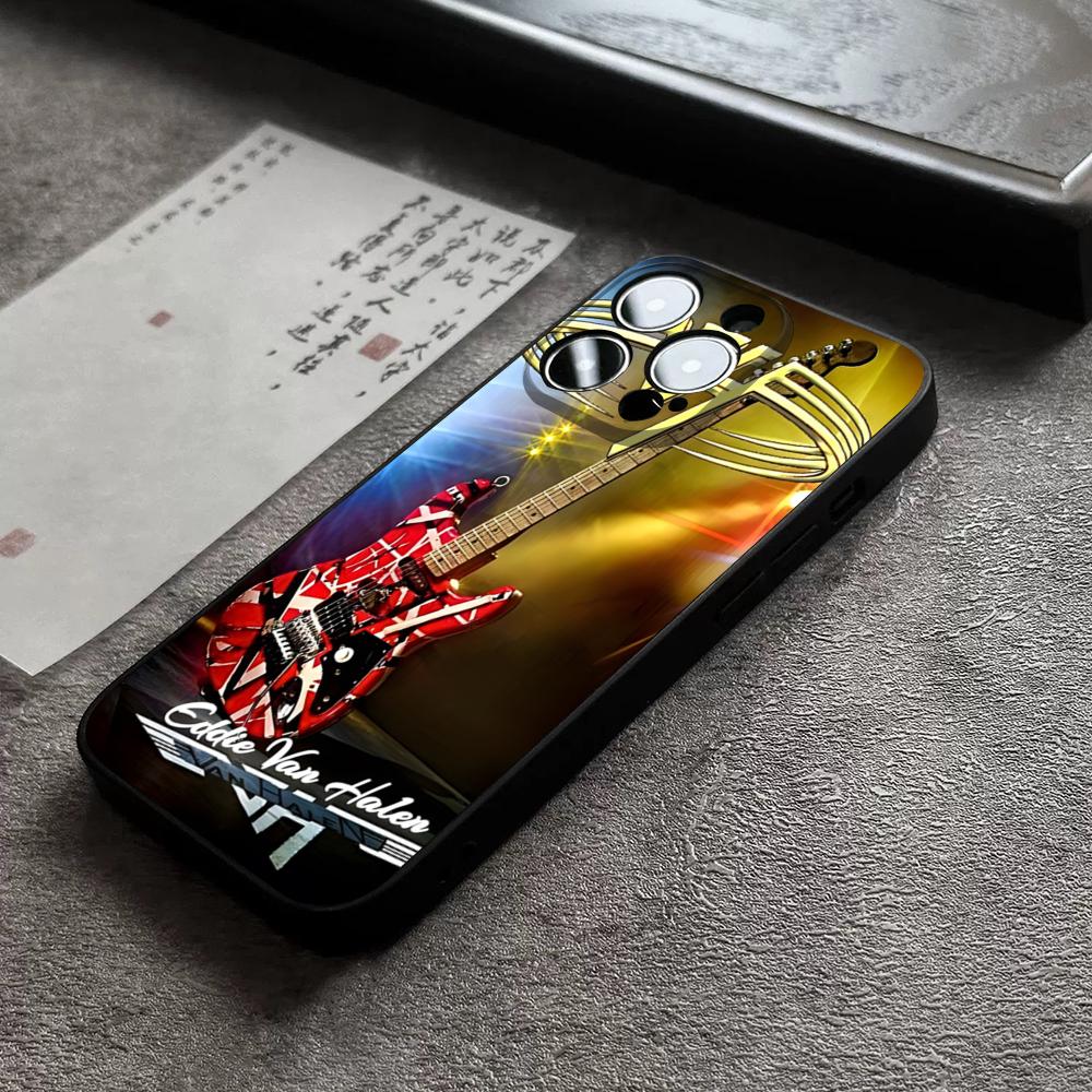 Eddie Van Halen Graphic Guitar Phone Case For 17 Pro Max Iphone 16 14 Pro Max 12 15 Plus 13 Pro 11 Xr X Xs 8 Plus Back Cover