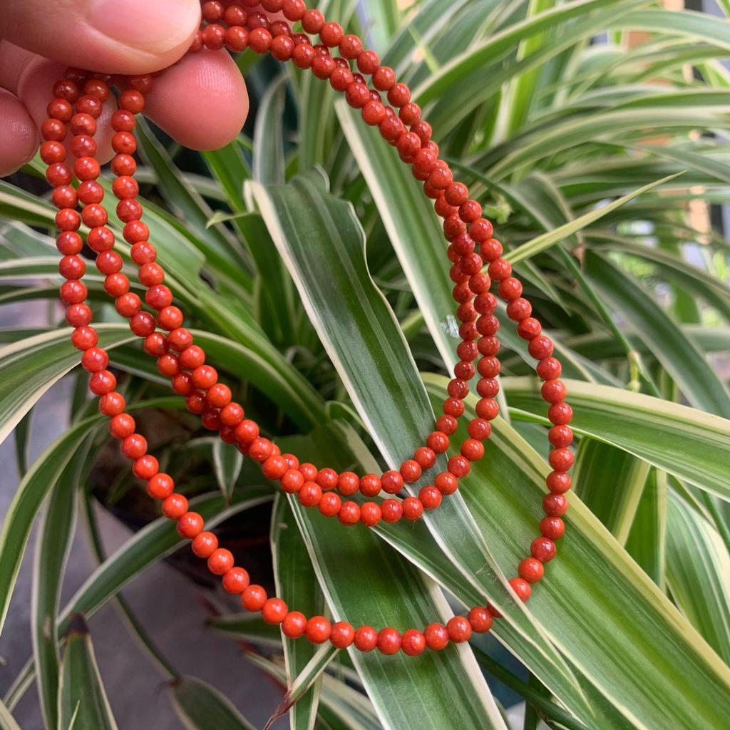 South Red Sichuan 3.5mm 4-Strand Bracelet: Full-Flesh Color, Lustrous Red Multi-Strand Chain