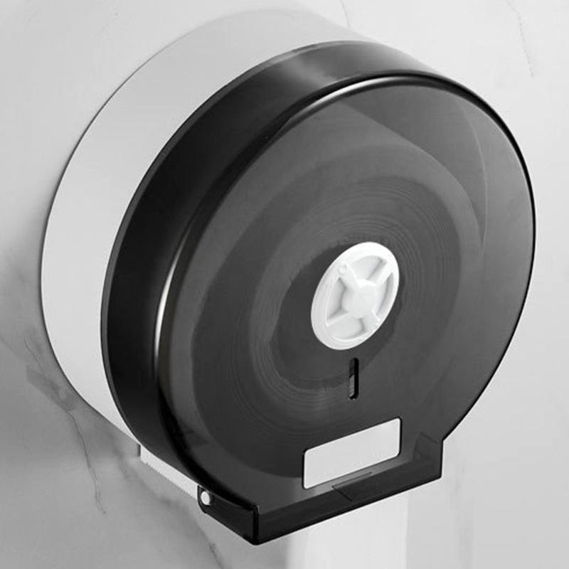 Wall Mounted Large Roll Toilet Paper Holder Dust Proof Cover Space Saving Design Easy Installation For Public Bathroom