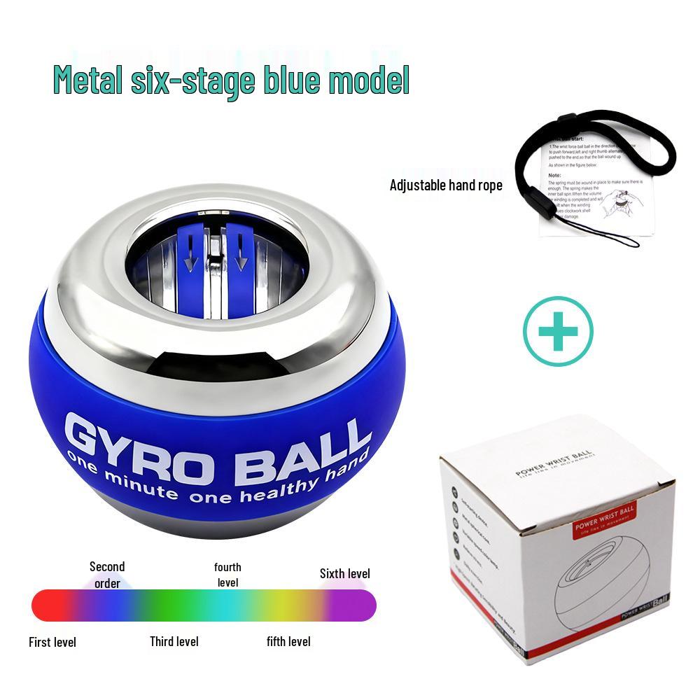 Luminous Fitness Gyroscope: Wrist & Arm Muscle Training Power Ball - Dazzling Platinum Grip