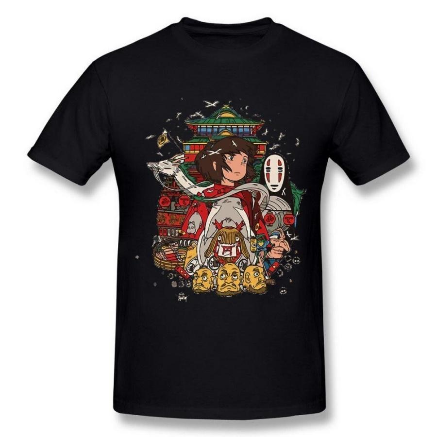 

AICH Men s Spirited Away Art Poster Black T Shirt XXXXXL чорний