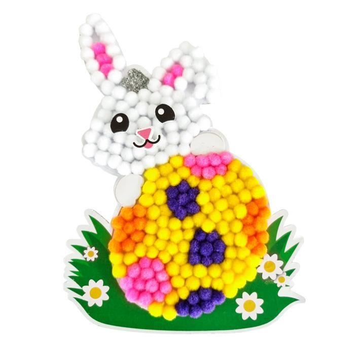 Kit de création - MEGACREA DIY - Lapin en pompons - 13,7 x 18 cm - Multicolore - Mixte