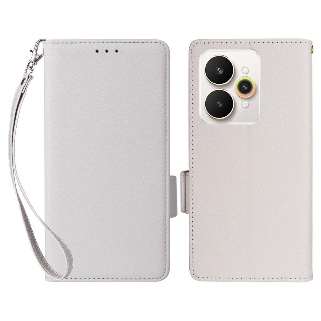 Für Realme 15 Pro 5G/15 5G Hülle mit Handschlaufe Litschi-Textur PU-Leder Brieftasche Handyhülle