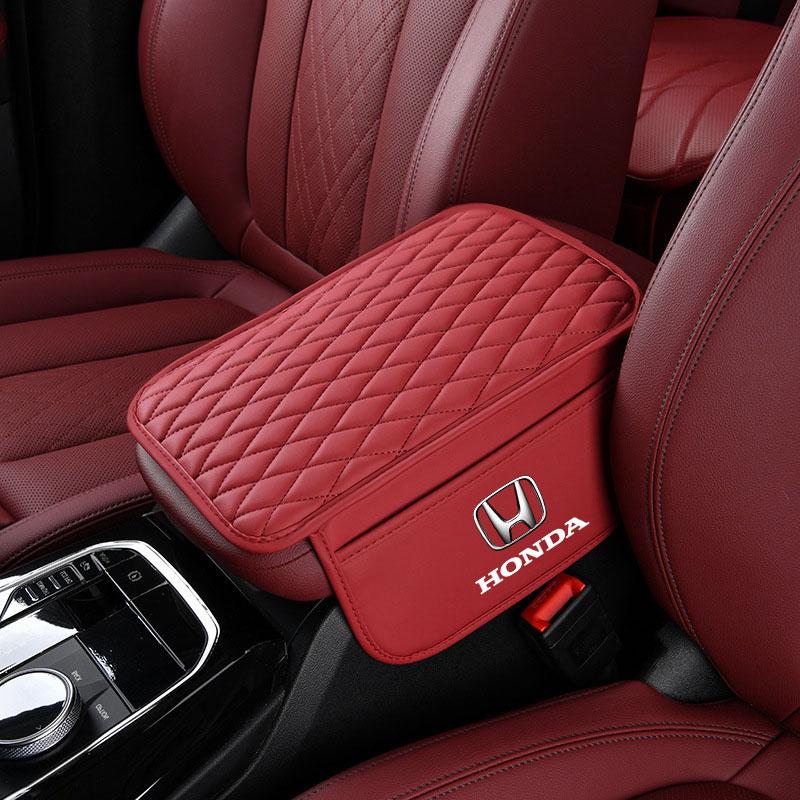 1Pcs Leather Auto Consoles Car Armrest Cushion with Storage Car Styling For Honda Fit Mugen Insight Type S R VTEC Vezel RR SiPilot Fit XRV CRV HRV Dio