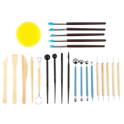 25Pcs Handmade DIY Ceramics Clay Tools Set Art Craft Wax Carving Tool Kit  Handicraft