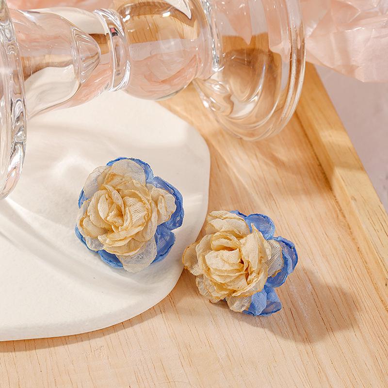 Pink Lace Floral Tassel Pearl Earrings - Elegant Summer Mesh Design