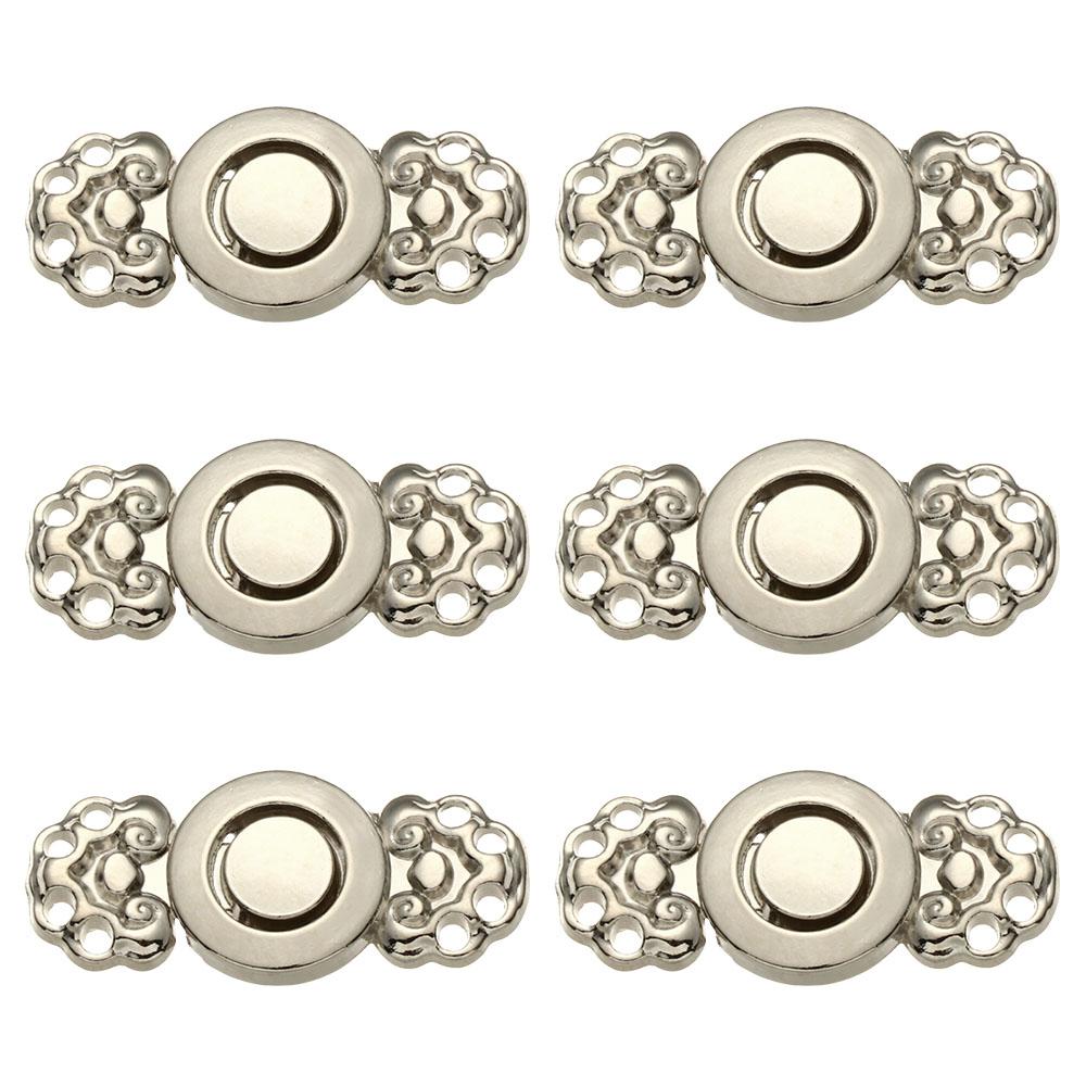 6 Stück Retro Schalspange Pullover Metallknöpfe Verbindungsverschluss Umhang Umhangverschluss Cheongsam Schnalle