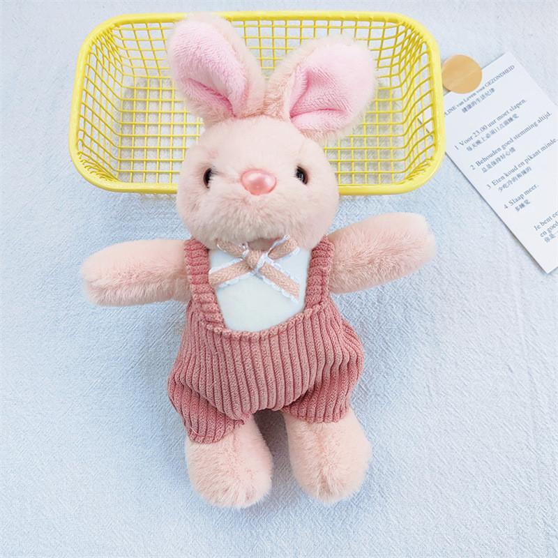 Adorable Mini Plush Rabbit Keychain Soft Cartoon Animal Doll For Backpacks