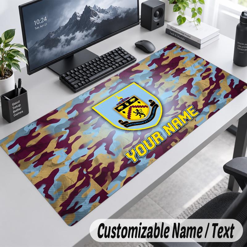 Custom Name Text Mouse Pad Burnley Football Personalized Desk Pad For Work And Gaming