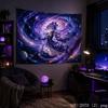 Galaxy Moon Animation Girl Aesthetic Tapestry Dream Cosmic Cartoon Wall Hanging Dorm Anime Bedroom Home Decor