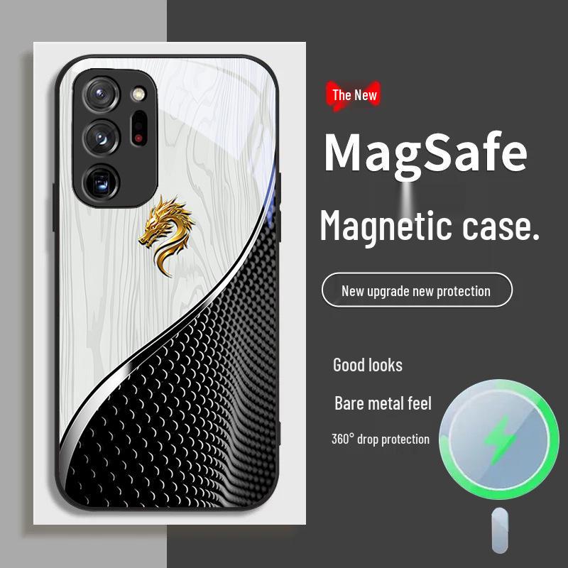 Samsung S11 S21 S23 S20 FE Case - National Trend Dragon Wood Grain, Magnetic Absorption, Fast Selling