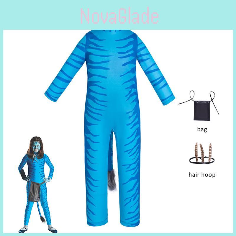 Exquisite Avatar Cosplay Suit For Halloween Party Unisex Kids Jumpsuit Set