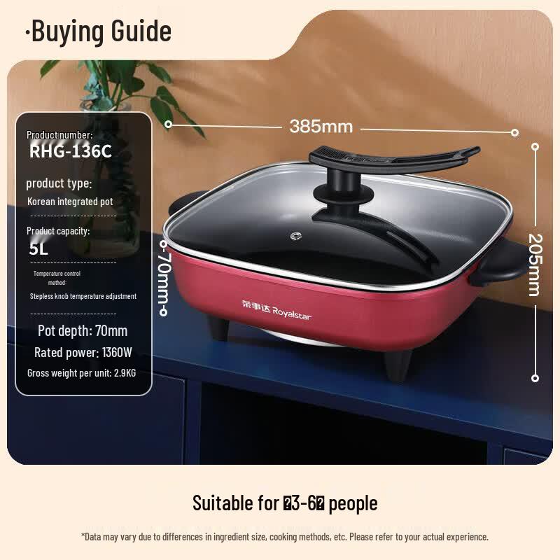 Royalstar 5L Multi-Function Electric Hot Pot CN plug (adapter included)