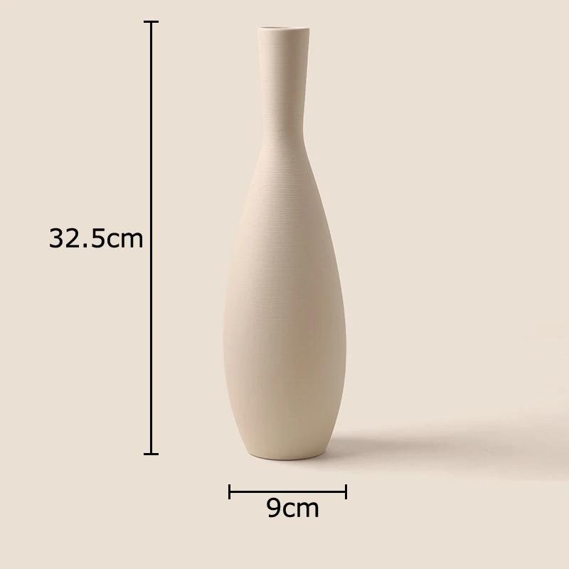 Creative Brushed Frosted Ceramic Vase Minimalist Plant Pots Table Decoration Flowers Arrangement Vases Room Aesthetic Decor