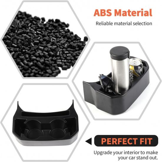 Rear Cup Holder for Jeep JL & JT,Rear Seat Storage Box Tray Organizer Floor Console Mounted Drink Holder Interior Accessories Compatible with Jeep