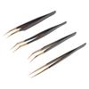 4pcs Eyelashes Extension Tweezer Curved Straighted Tip Stainless Steel False Eyelashes Applicator