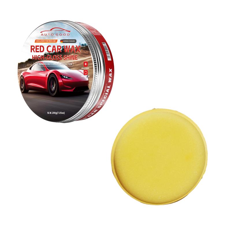 

200 г красного автомобильного воска для ухода за лакокрасочным покрытием автомобиля, водостойкий воск, восстанавливающая полировка и защита, гидрофобное покрытие, с восковой губкой!
