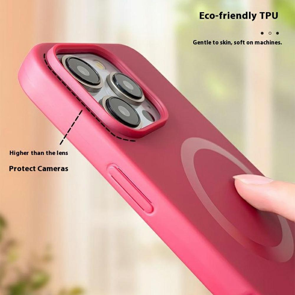 For iPhone 16 Pro Max Magnetic Case Compatible with MagSafe Soft TPU Phone Cover with Lanyard