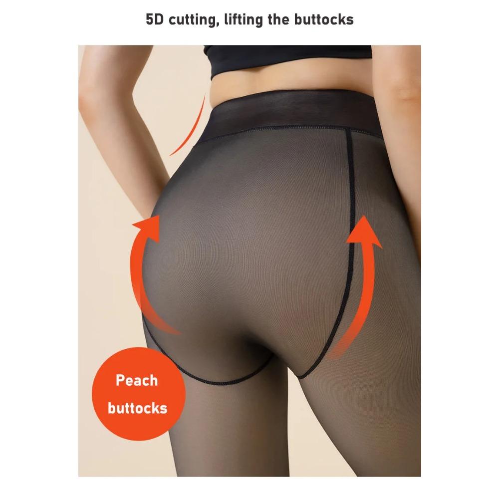 85-300g Padded or Non-padded,Woman Thermal Tights Sexy Translucent Fleece Leggings Pantyhose Slim Winter Warm Thick Velvet Stockings,Streetwear Pants