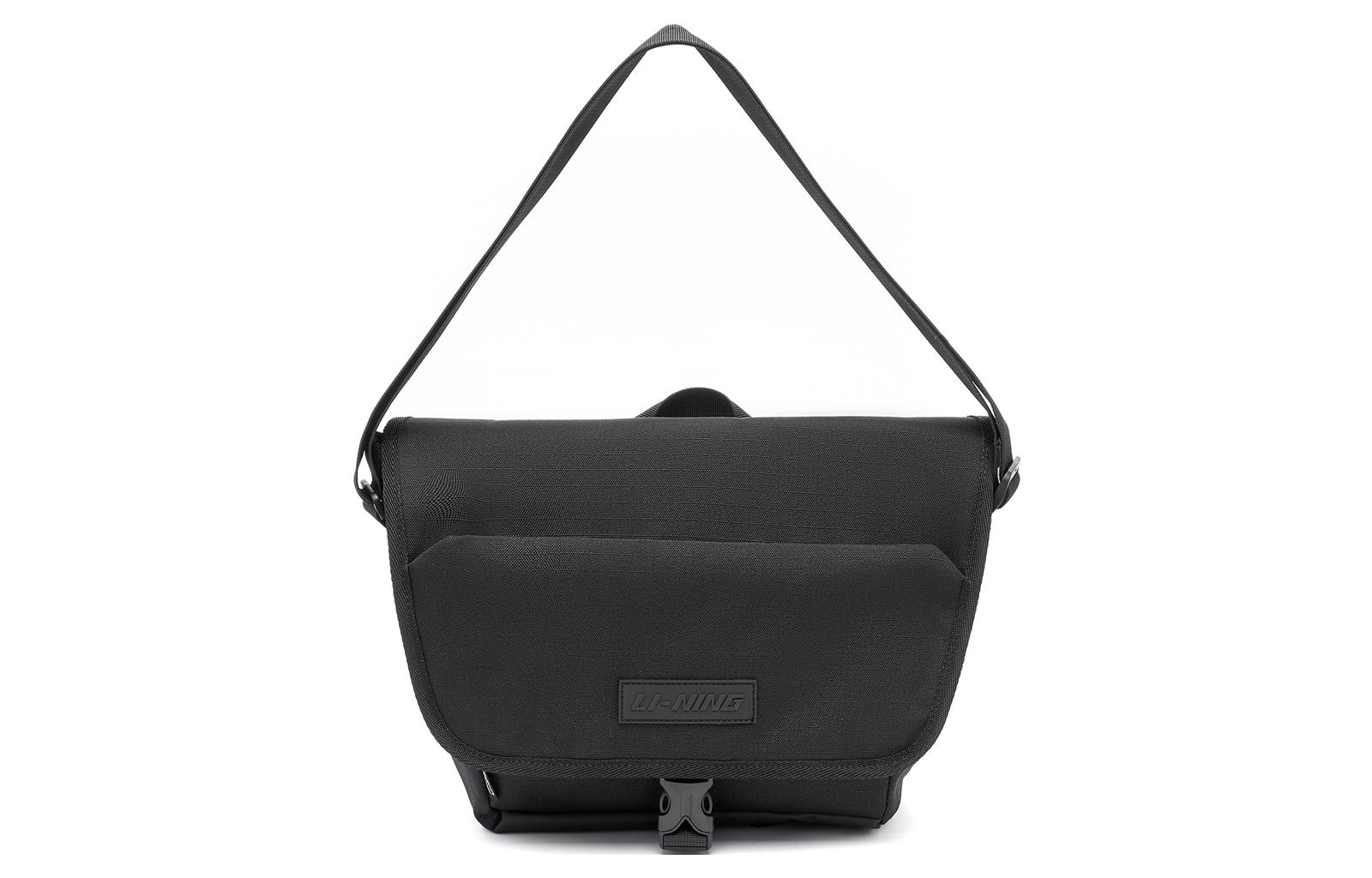 Li Ning Sports Life Collection Fabric Sports Bag, Handbag, Shoulder Bag, Crossbody Bag Regular Unisex Black ABDT011-1