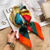 Blue and white temperament 71 small square scarf silk scarf women's new summer thin versatile fashion simple high-end scarf