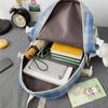 Five-piece Bag Girl Student Plaid Backpack For Junior High School Students