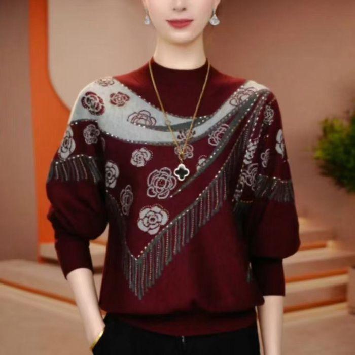 

Women s Double-Sided Velvet Shirt: Stylish, Printed, Loose Fit, Slimming, Age-Reducing, Versatile Autumn/Winter Base Layer. XL красный