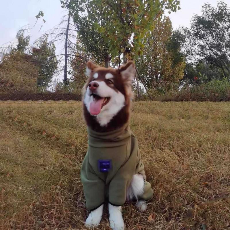 Large Dog Winter Warm 4-Legged Coat Golden Retriever Labrador Thick Fleece Pet Outfit Casual Outdoor Wear
