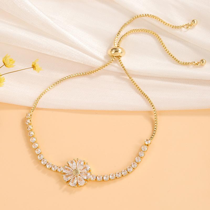 Copper inlaid zircon free stretchable bracelet women s popular niche style jewelry bracelet