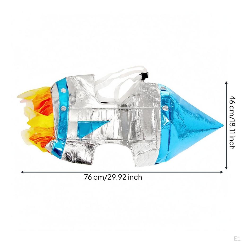 Kids Astronaut Costume Shiny Look Ribbon Streamers Prop Sm Rocket Horizontal