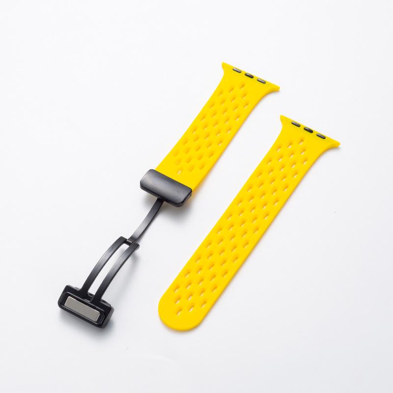 Apple S11 Ultra Single-Loop Sports iWatch Strap: Breathable Magnetic Buckle Silicone Wristband