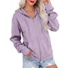 Felpa con cappuccio e maniche lunghe da donna, giacca felpa colorata per uso quotidiano casual